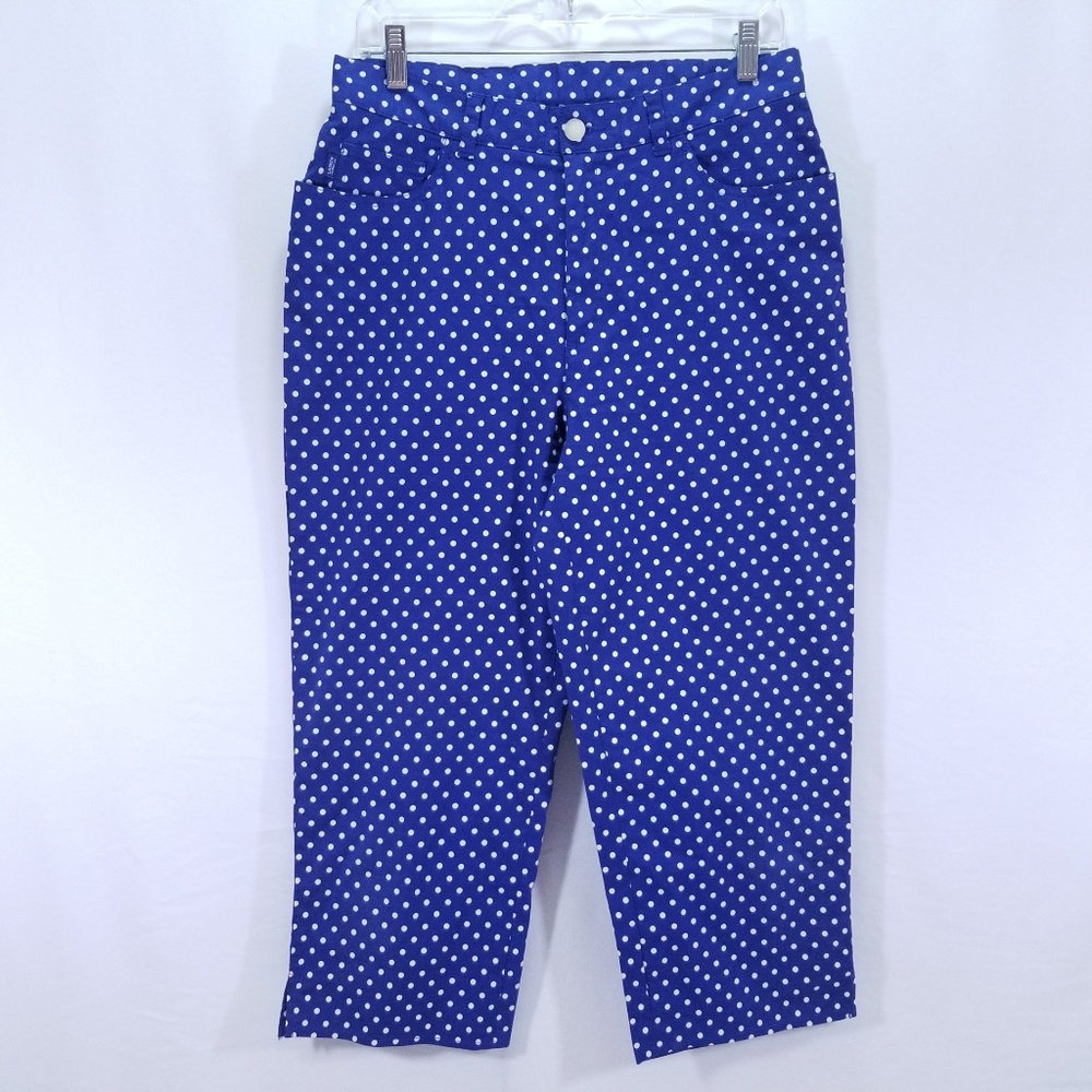 Lauren Ralph Lauren 10 Blue Polka Dot Capris
